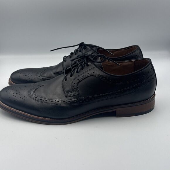 Johnston & Murphy Men's 20-2231 Conard E16 Black Wing Tip Oxford‎ Size 12 M - Picture 5 of 14